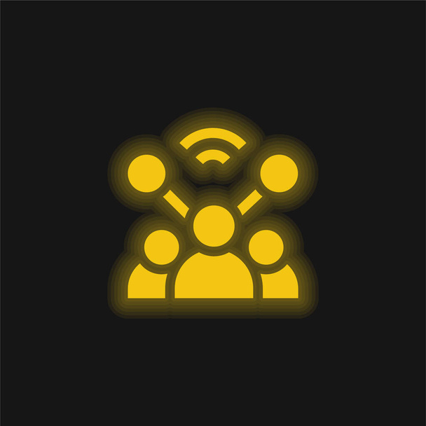 Conta amarelo brilhante ícone de néon - Vetor, Imagem