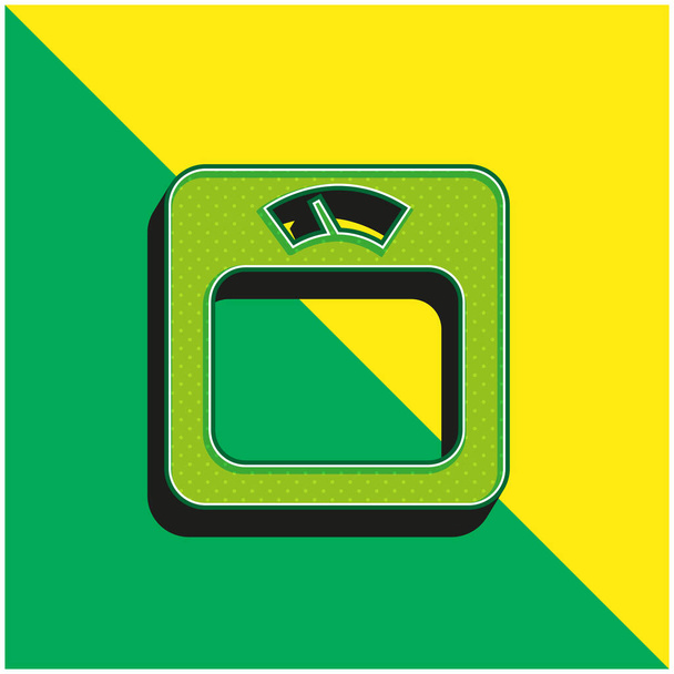 Body Weighing Scale Tool Green and yellow modern 3d vector icon logo - Vector, Image