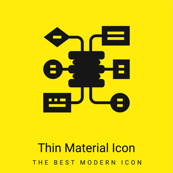 Algoritmo mínimo icono de material amarillo brillante - Vector, Imagen