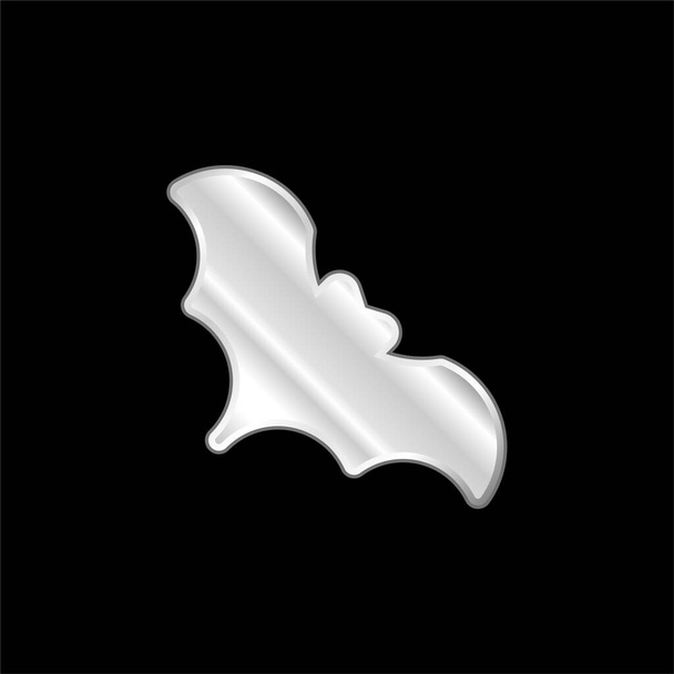 Bat silver plated metallic icon - Vector, Image
