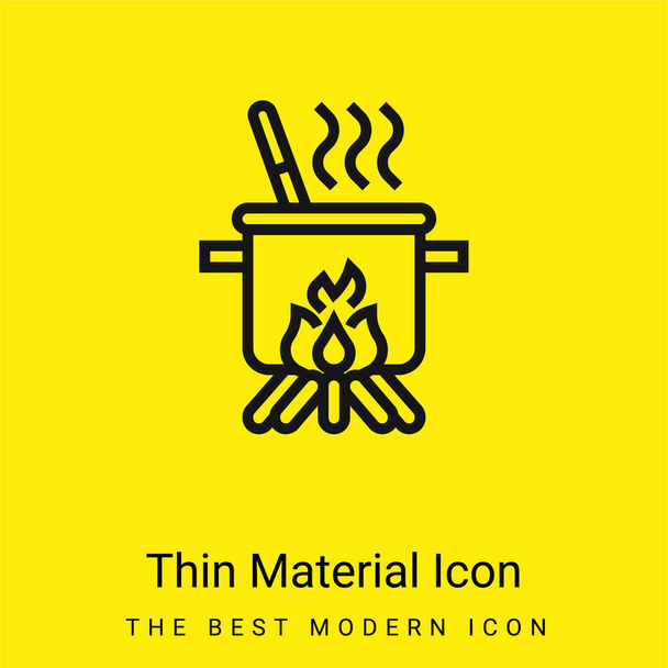 Kokend minimaal helder geel materiaal icoon - Vector, afbeelding