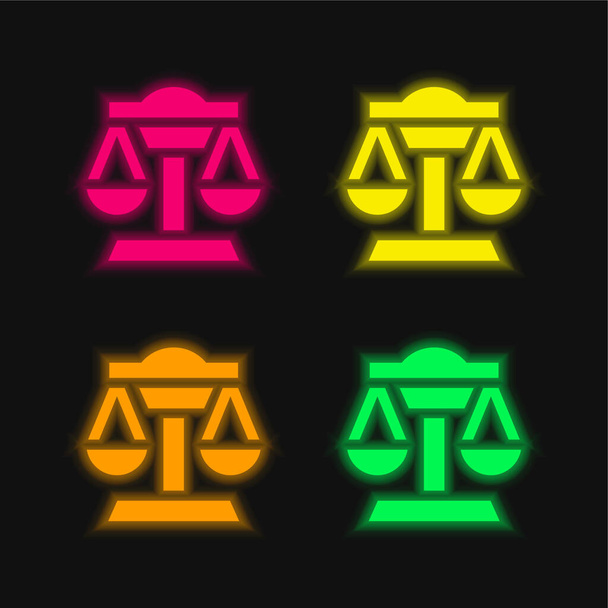 Balance four color glowing neon vector icon - Vector, Image