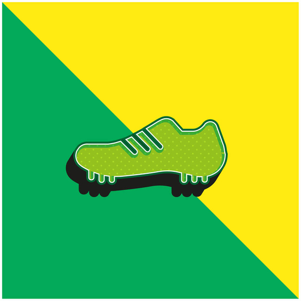 Bota verde y amarillo moderno logotipo icono del vector 3d - Vector, Imagen