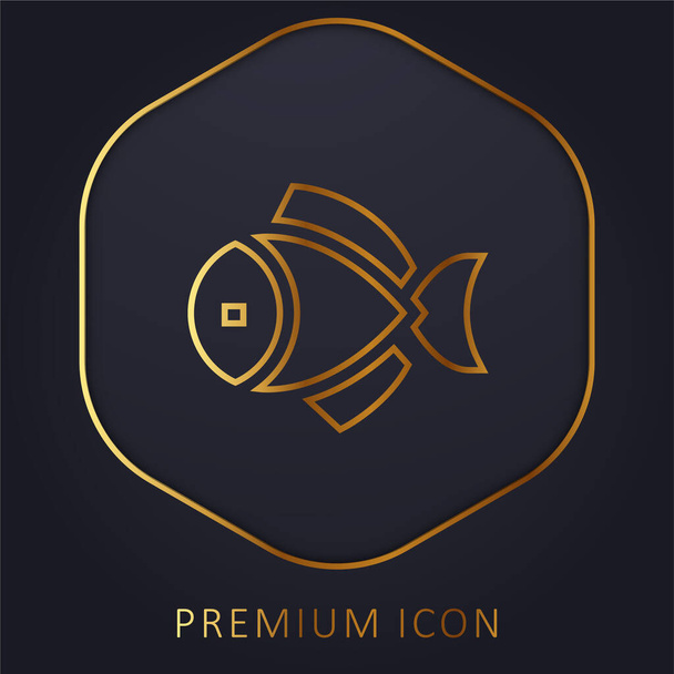 Big Fish golden line premium logo or icon - Vector, Image