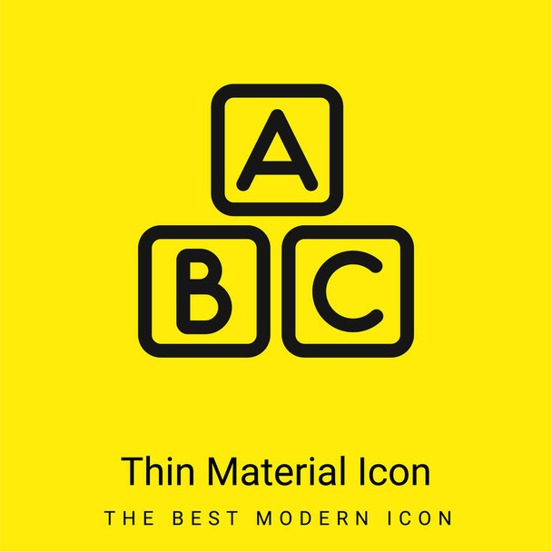 ABC-Quadrate minimales leuchtend gelbes Material-Symbol - Vektor, Bild