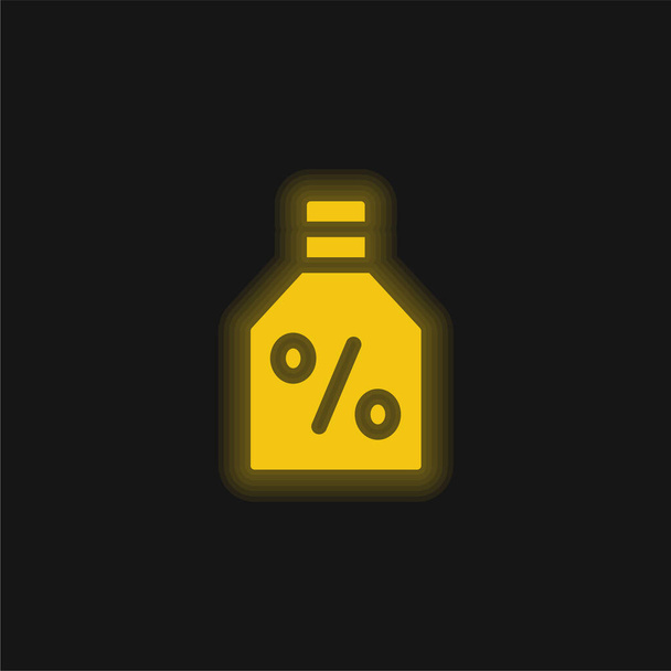 Αλκοόλ κίτρινο λαμπερό νέον εικονίδιο - Διάνυσμα, εικόνα