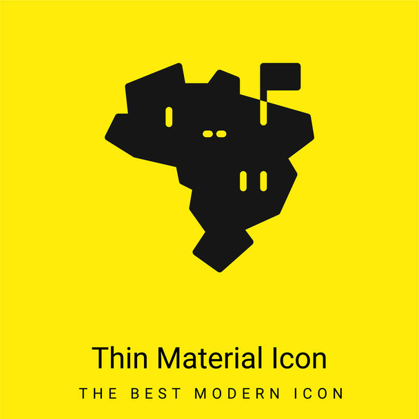 Brazílie minimální jasně žlutý materiál ikona - Vektor, obrázek
