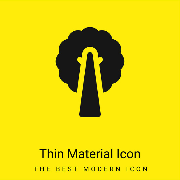 Black Ash minimális fényes sárga anyag ikon - Vektor, kép