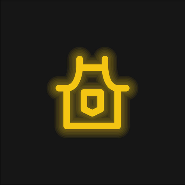 Grembiule giallo brillante icona al neon - Vettoriali, immagini