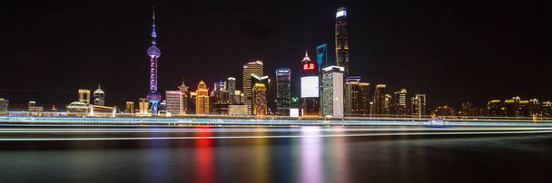 Сучасний горизонт Шанхай вночі
 - Фото, зображення