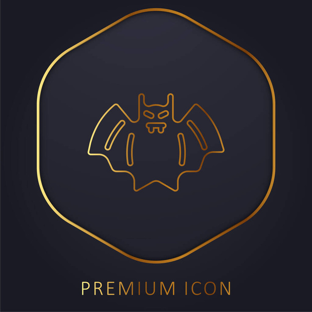 Bat golden line premium logo or icon - Vector, Image