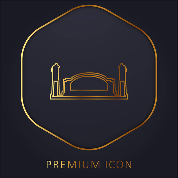 Bell Telephone Memorial, USA golden line premium logo or icon - Vector, Image