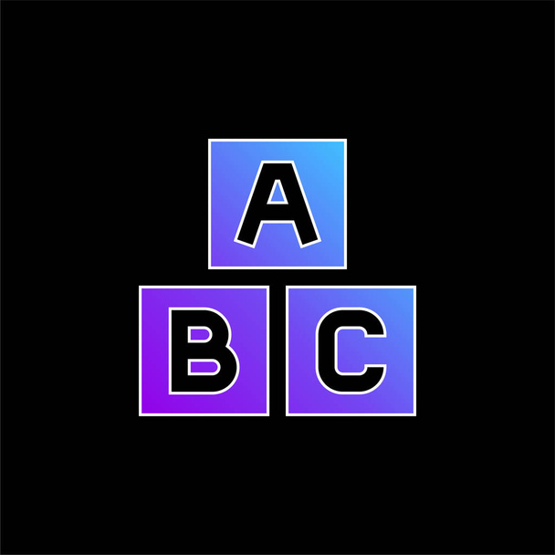 Abc Blocca l'icona vettoriale del gradiente blu - Vettoriali, immagini