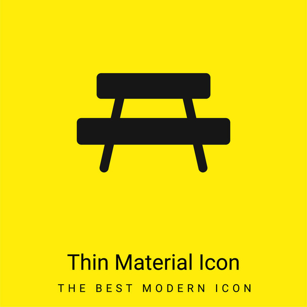 Bench minimális fényes sárga anyag ikon - Vektor, kép