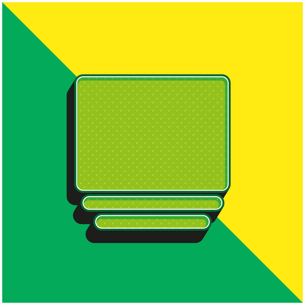 Album Logo icona vettoriale 3D moderna verde e gialla - Vettoriali, immagini