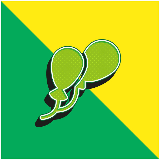 Globos verde y amarillo moderno vector 3d icono del logotipo - Vector, Imagen