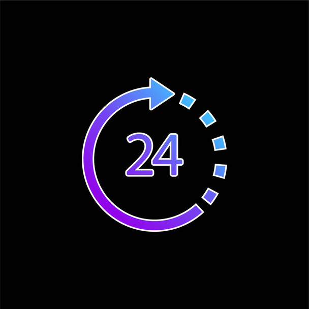 24 Hours Support blue gradient vector icon - Vector, Image