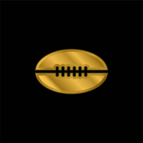 アメリカンフットボールボールゴールドメッキ金属アイコンまたはロゴベクトル - ベクター画像