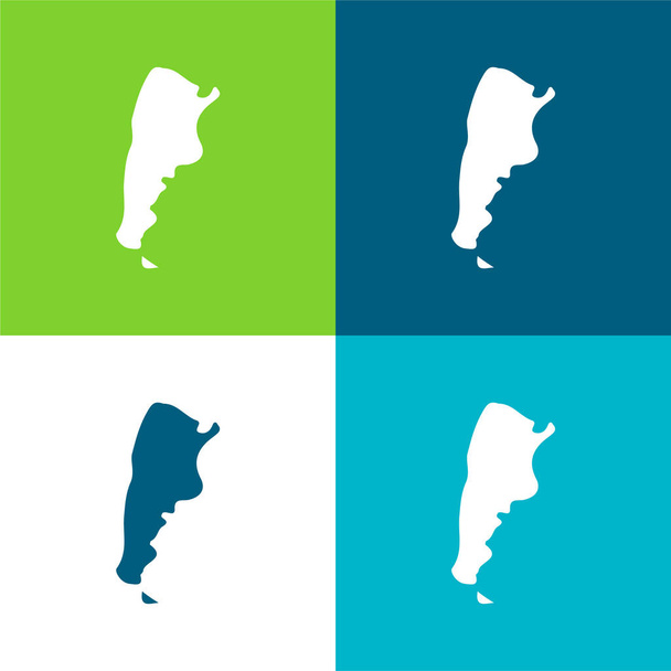 Argentína Lapos négy szín minimális ikon készlet - Vektor, kép