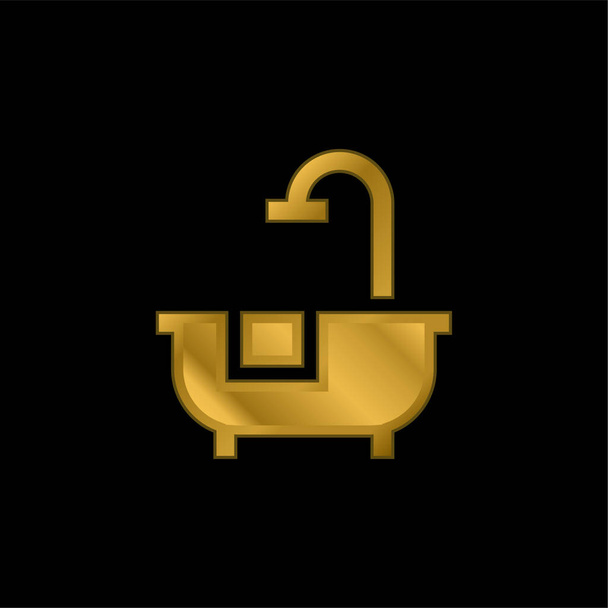 Icona metallica placcata oro bagno o logo vettore - Vettoriali, immagini