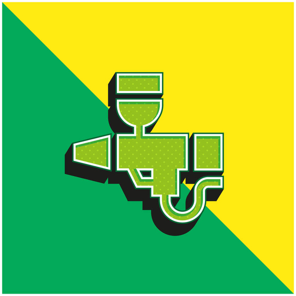 Airbrush Vihreä ja keltainen moderni 3d vektori kuvake logo - Vektori, kuva