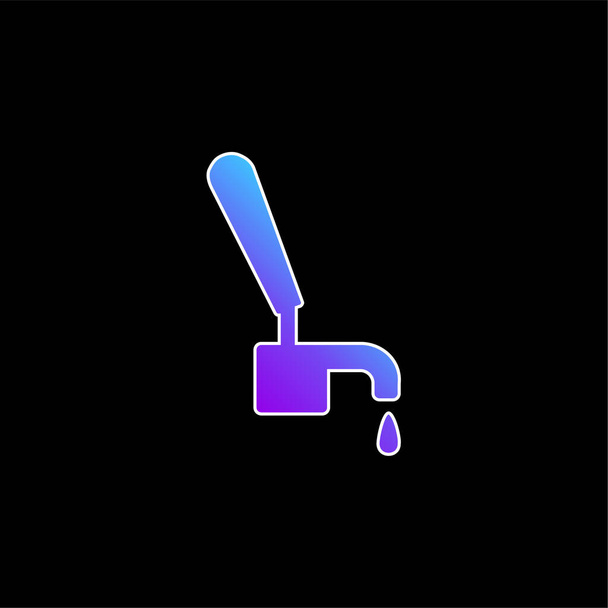 Bière Tap icône vectorielle dégradé bleu - Vecteur, image