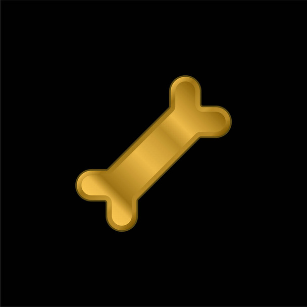 Osso oro placcato icona metallica o logo vettore - Vettoriali, immagini