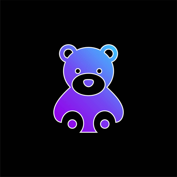 Urso ícone vetor gradiente azul - Vetor, Imagem