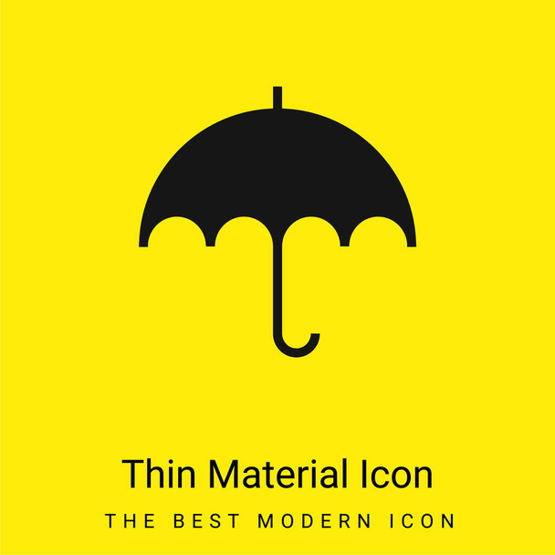 Paraguas negro mínimo icono de material amarillo brillante - Vector, imagen