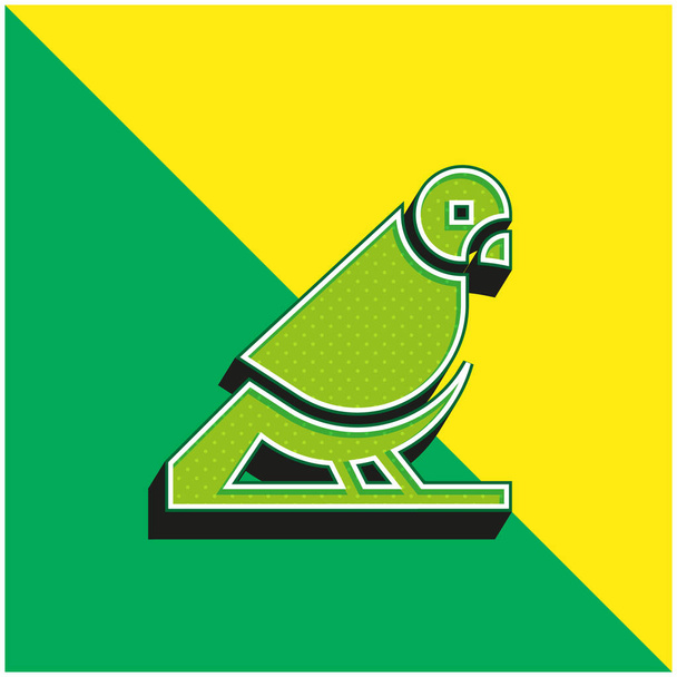 Bird Green e giallo moderno logo icona vettoriale 3d - Vettoriali, immagini