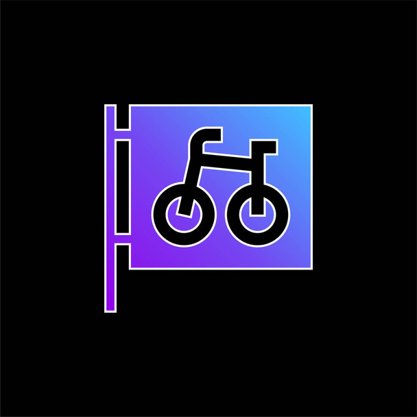 Bicicleta Parking icono vector gradiente azul - Vector, imagen