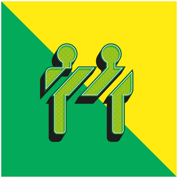 Φράγμα Πράσινο και κίτρινο σύγχρονο 3d διάνυσμα εικονίδιο λογότυπο - Διάνυσμα, εικόνα