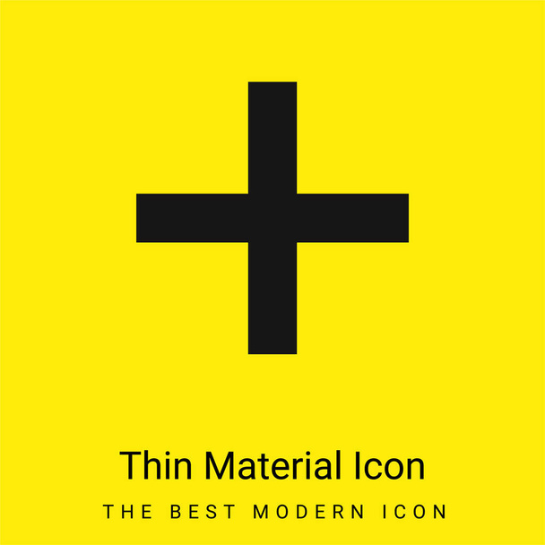Voeg minimaal helder geel materiaal icoon - Vector, afbeelding