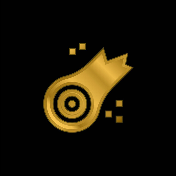 Asteróide banhado a ouro ícone metálico ou vetor logotipo - Vetor, Imagem