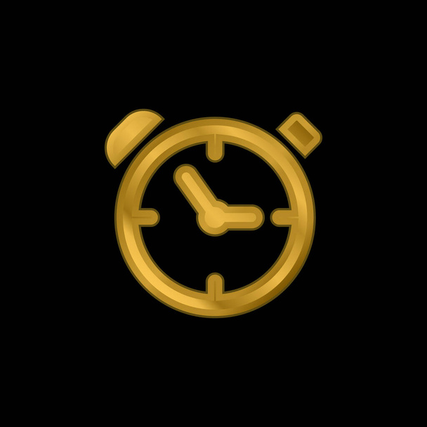 Нагадування Годинник Золота металева іконка або вектор логотипу
 - Вектор, зображення