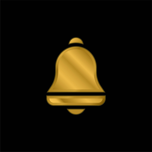 Campana chapado en oro icono metálico o logo vector - Vector, imagen