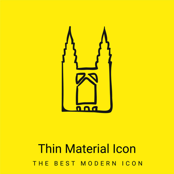 Esquema del puente icono de material amarillo brillante mínimo - Vector, imagen