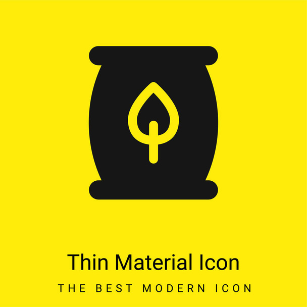 Energía de biomasa mínimo icono de material amarillo brillante - Vector, Imagen