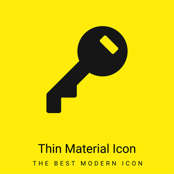 Access Key Täytetty pyöreä työkalu minimaalinen kirkkaan keltainen materiaali kuvake - Vektori, kuva