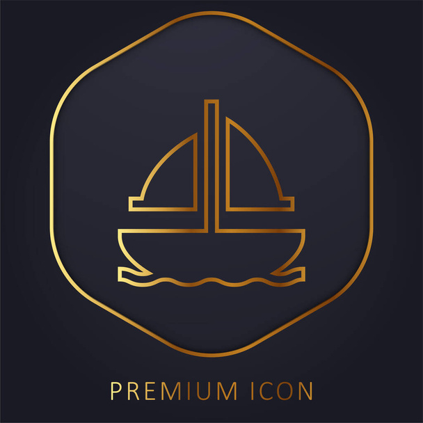 Barca linea dorata logo premium o icona - Vettoriali, immagini