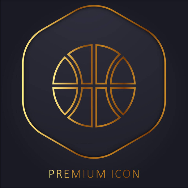Basketball Game golden line premium logo or icon - Vector, Image