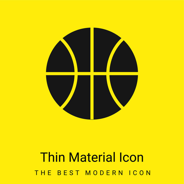 Partido de baloncesto mínimo icono de material amarillo brillante - Vector, Imagen