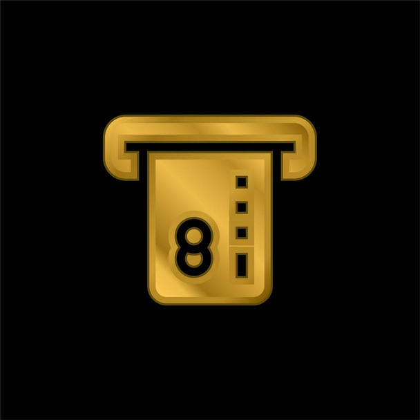 ATM altın kaplama metalik simge veya logo vektörü - Vektör, Görsel