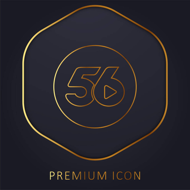 56 Logotipo Social linha dourada logotipo premium ou ícone - Vetor, Imagem