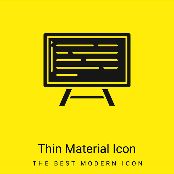 Placa mínima ícone de material amarelo brilhante - Vetor, Imagem