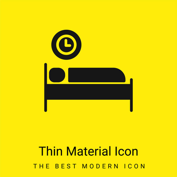 Temps de lit minimale icône de matériau jaune vif - Vecteur, image