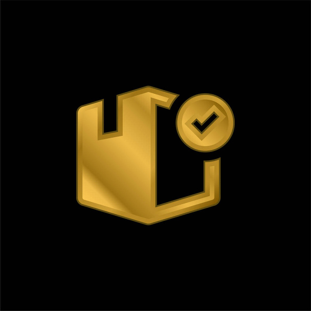 Коробка Золота металева іконка або вектор логотипу
 - Вектор, зображення