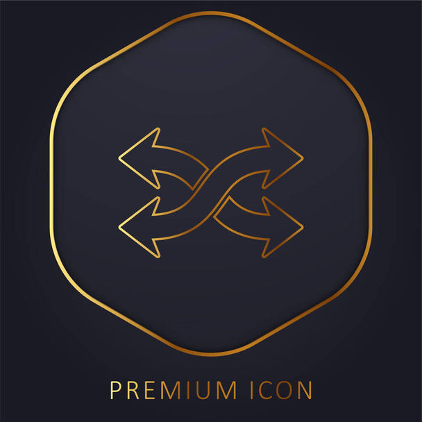 Flechas Mezclar la línea de oro logotipo premium o icono - Vector, Imagen