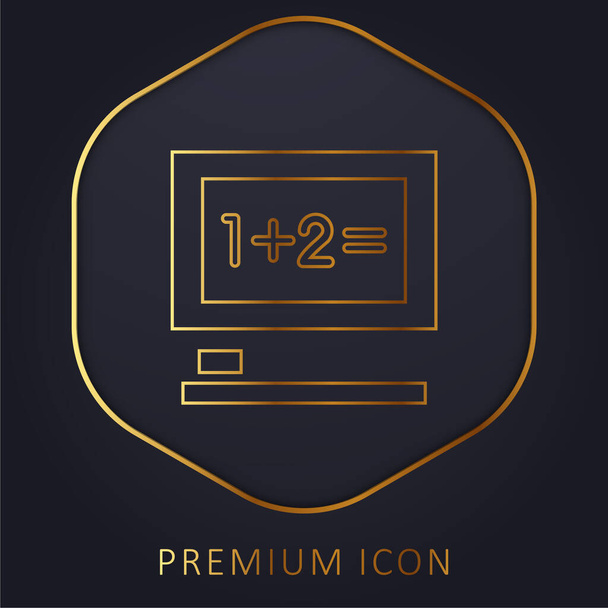 Blackboard golden line premium logo or icon - Vector, Image