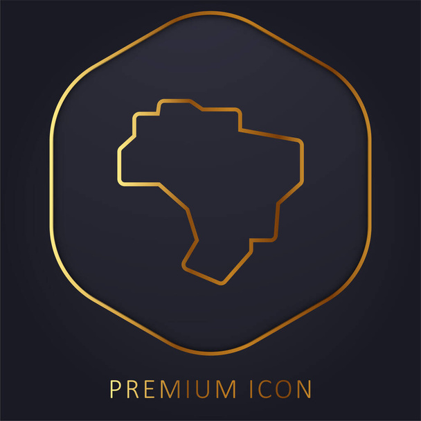 Brazília arany vonal prémium logó vagy ikon - Vektor, kép